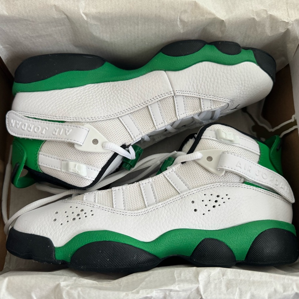 Brand new Nike Air Jordan 6 RINGS GS 'LUCKY GREEN' 323419-131 Size 5